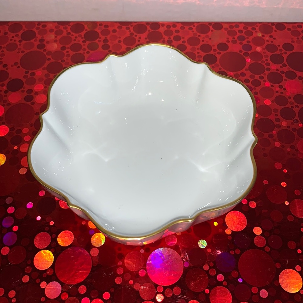 CH Limoges France, White and Gold 5" Bowl